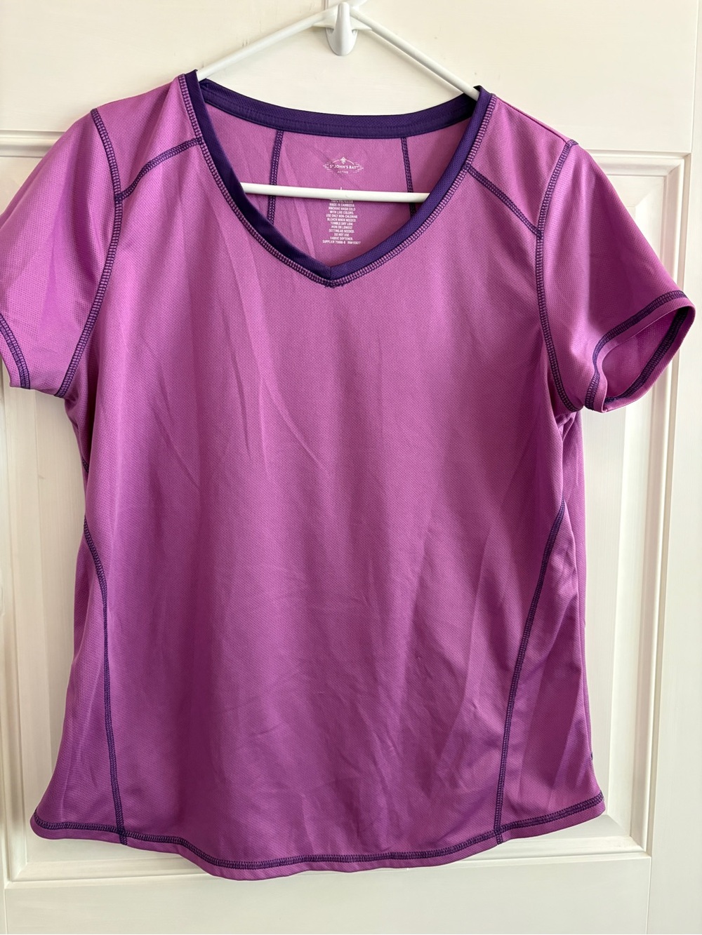 St. John's Bay Purple Short-Sleeve V-Neck Performance Tee